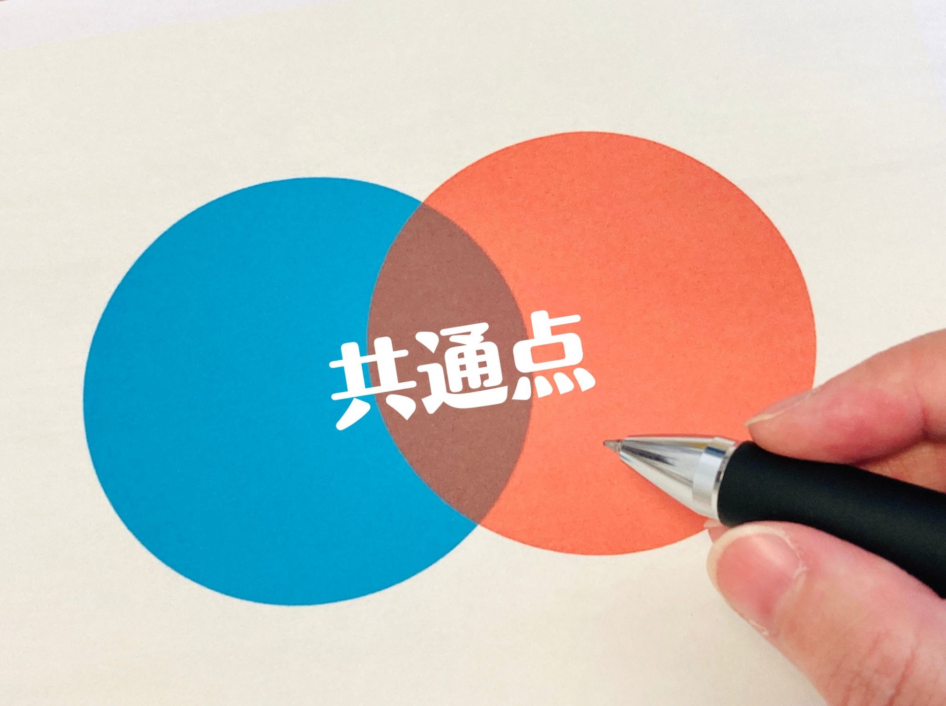 重なり合う円に「共通点」と書かれた図